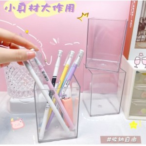ins风笔架 少女心可爱收纳笔桶 创意透明笔筒简约桌面学生文具